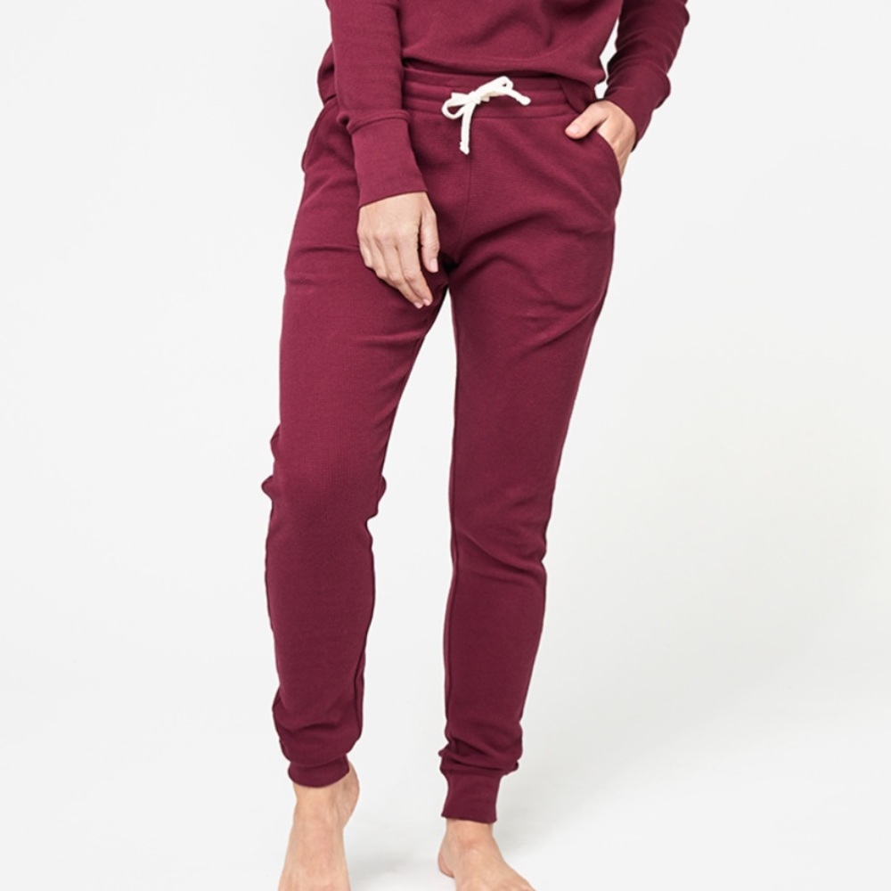 PACT Waffle Jogger - Cabernet
